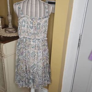 Arula green floral summer dress women's size 4
